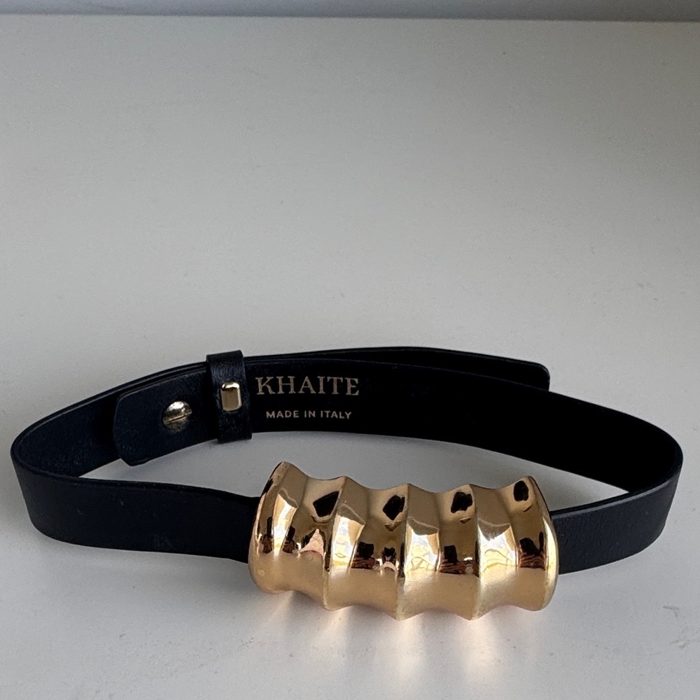 KHAITE choker-necklace Black with Gold Buckle